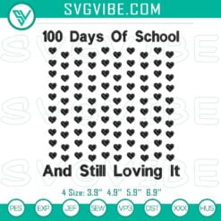 Embroidery Designs, School Embroidery Designs, 100 Days Of School Heart 2