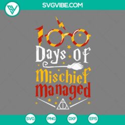 Movies, School, SVG Files, 100 Days Of School Mischief Managed SVG File, Harry 16