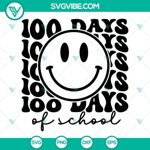 100 days of school smiley face svg retro smiley svg happy 100 days of school svg 1 mockup