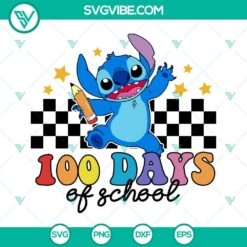 Disney, School, SVG Files, 100 Days Of School Stitch SVG Download Bundle, Back 3