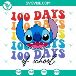 100 days of school stitch svg bundle back to school svg disney 100 days of school svg png dxf eps 5 mockup