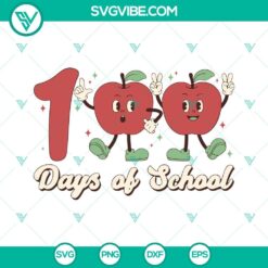 School, SVG Files, 100 Days Of School SVG Image, Apple SVG Download, Kids SVG 6