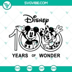 Disney, SVG Files, 100 Years Of Wonder Mickey Minnie SVG Files, Disneyland 15