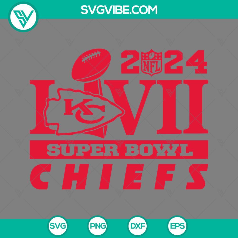 2024 LVIII Super Bowl Chiefs SVG, Kansas City Chiefs SVG PNG EPS DXF File 2024 LVIII Super Bowl Chiefs SVG design with Kansas City Chiefs logo, SVG download in PNG, EPS, DXF formats.