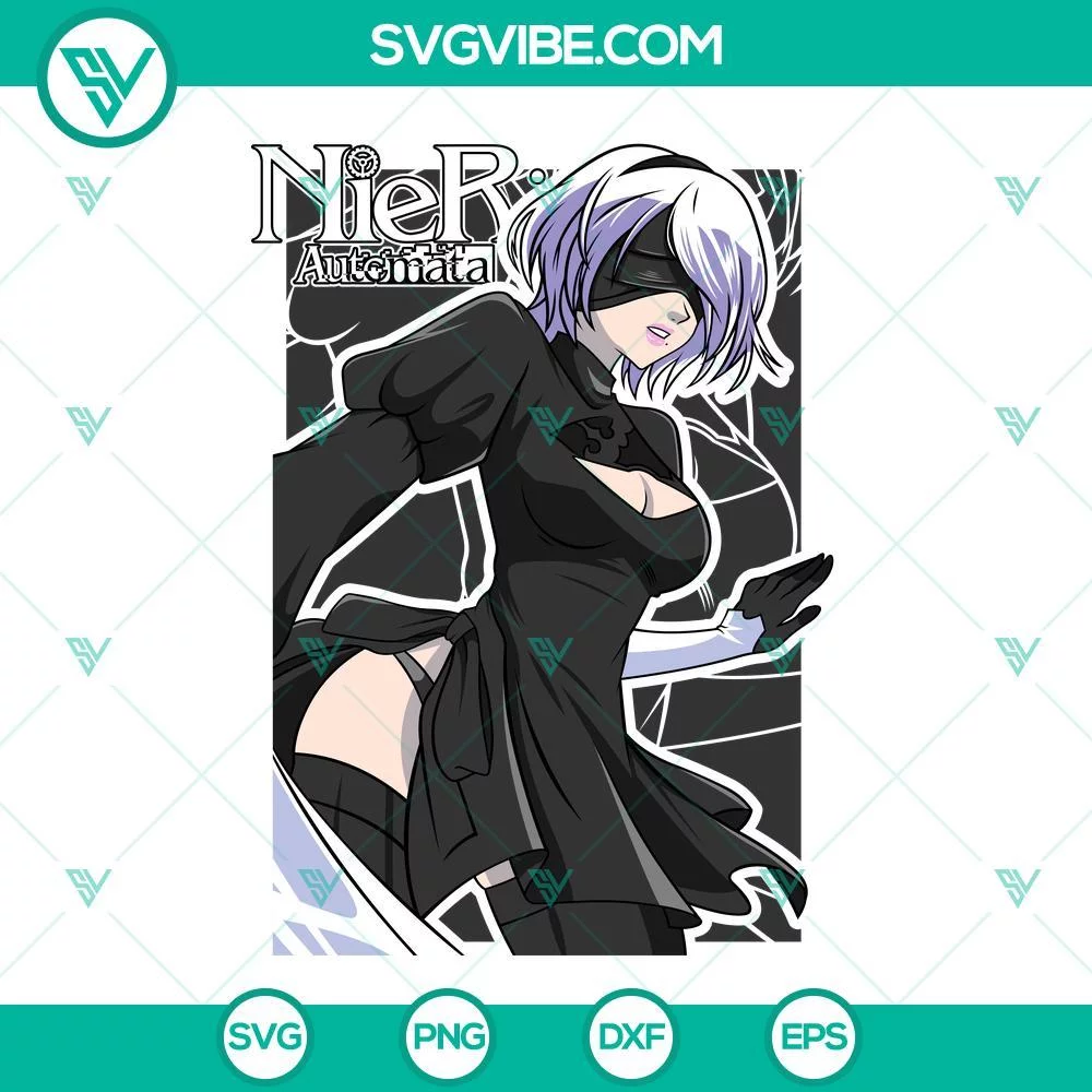 Anime, SVG Files, 2B SVG Files, NieR Automata SVG Image PNG DXF EPS NieR 1