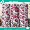 3D Hello Kitty Strawberry Starbucks Coffee 20oz Tumbler Wrap PNG File featuring cute Hello Kitty design on coffee tumbler.