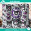 Kuromi Hello Kitty 3D design on 20oz tumbler wrap, available as PNG file.