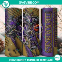 3D Mascot Baltimore Ravens Football 20oz Tumbler Wrap PNG File