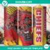 3D Kansas City Chiefs football mascot design on 20oz tumbler wrap PNG file, perfect for football fans.
