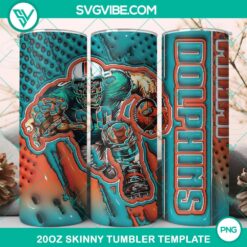 3D Mascot Miami Dolphins Football 20oz Tumbler Wrap PNG File