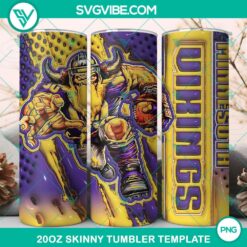 3D Mascot Minnesota Vikings Football 20oz Tumbler Wrap PNG File
