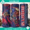 3D New York Giants football mascot design on 20oz tumbler wrap PNG file, perfect for sports fans.