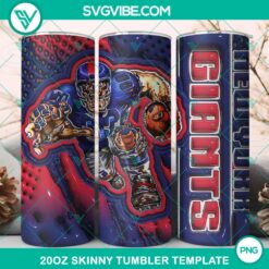3D Mascot New York Giants Football 20oz Tumbler Wrap PNG File