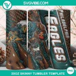 3D Mascot Philadelphia Eagles Football 20oz Tumbler Wrap PNG File