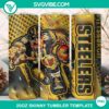 Pittsburgh Steelers football mascot 3D tumbler wrap design, 20oz PNG file for sports fans and enthusiasts.