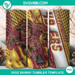 3D Mascot San Francisco 49ers Football 20oz Tumbler Wrap PNG File