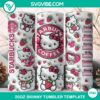 3D Pink Hello Kitty Strawberry 20oz Tumbler Wrap PNG File with cute cartoon character design perfect for drinks on the go.