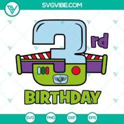 Birthday, Disney, SVG Files, 3rd Birthday Buzz Lightyear SVG Download, Three 3