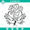 420 SVG of a hand smoking a joint, marijuana, weed, and cannabis design for digital use.