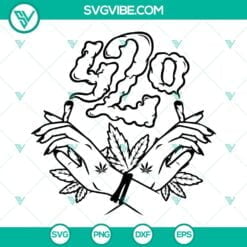 Cannabis, SVG Files, 420 Svg, Hand Smoking Joint Weed Marijuana Cannabis Svg, 7