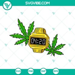 Cannabis, SVG Files, 420 Time Gold Watch SVG Images, Marijuana Leaf SVG Images, 2