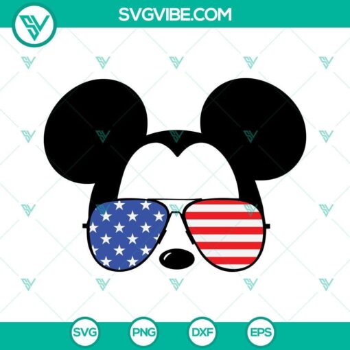 4th of july disney mickey mouse mickey with usa sunglasses svg usa flag sunglasses svg 1 mockup