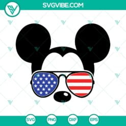 4th of july disney mouse svg american flag sunglasses svg patriotic svg png dxf eps cut files 4 mockup