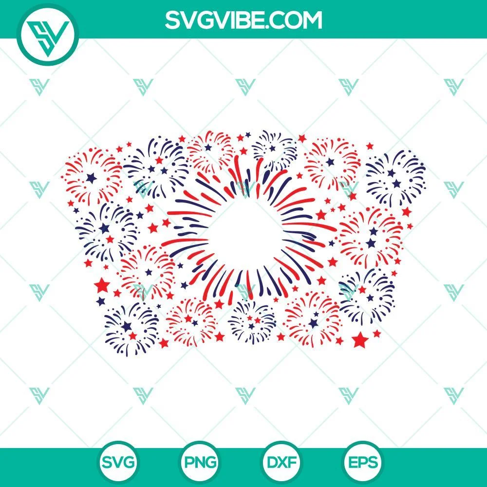 4th Of July, Starbucks Cup Wrap, SVG Files, 4th Of July Fireworks Starbucks SVG 1