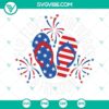 4th of July flip flops fireworks and freedom SVG file for Cricut, with PNG, DXF, and EPS formats.