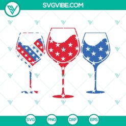 4th Of July, SVG Files, 4th Of July Glasses SVG Files, Red Wine And Blue SVG 2