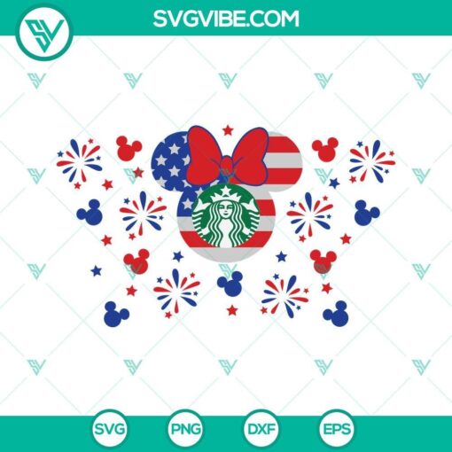 4th of july minnie ears full wrap for starbucks cold cup svg 4th of july starbucks cup svg 9 mockup