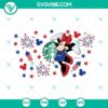 4th of July Minnie Mouse Starbucks SVG images with fireworks theme for Independence Day celebration.