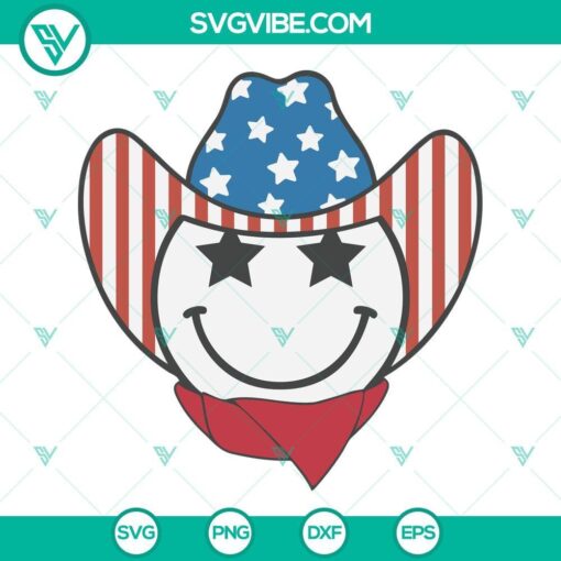 4th of july smiley cowboy svg cowboy fourth of july svg patriotic cowboy flag hat svg 9 mockup