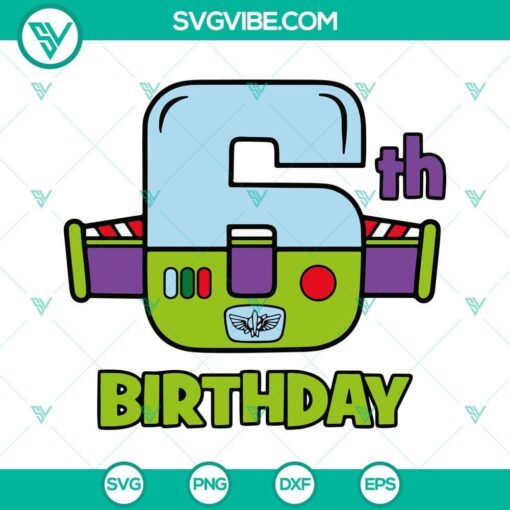 6th birthday buzz lightyear svg 6th birthday svg six birthday svg buzz lightyear birthday svg 4 mockup