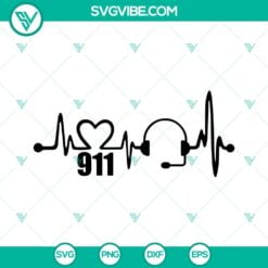 SVG Files, Valentine's Day, 911 Heartbeat SVG Files, Headset SVG Image, 4