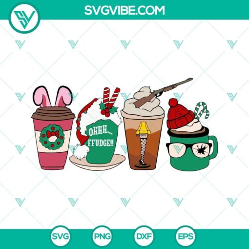 a christmas story svg oh fudge svg ralphie svg christmas movie coffee latte cups svg 2 mockup