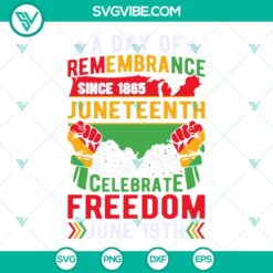 Juneteenth, SVG Files, A Day Of Remembrance Since 1865 Juneteenth SVG Image, 23