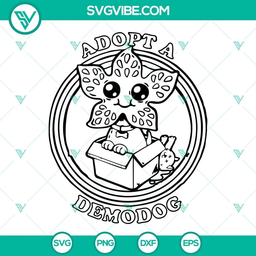 Movies, SVG Files, Adopt A Demodog SVG Image, Demogorgon Stranger Things SVG 1