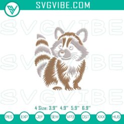 Animals Embroidery Designs, Embroidery Designs, Adorable Raccoon Instant 17