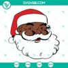 African American Santa Claus SVG images for Cricut and Silhouette, perfect for holiday crafting projects.