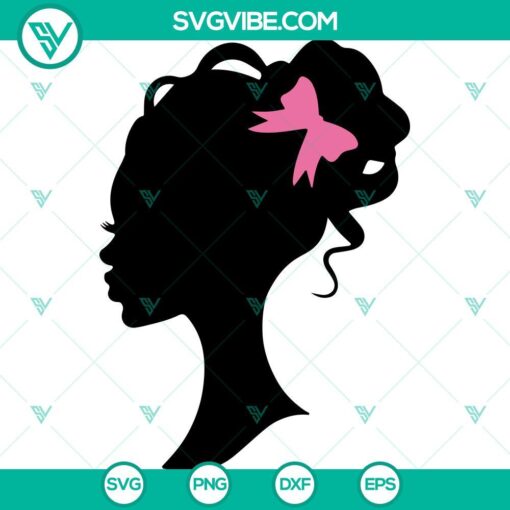 afro barbie silhouette svg png dxf eps mockup