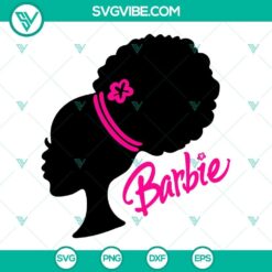 Afro Barbie SVG file with American African Barbie and Black Doll PNG images, perfect for crafts and projects.