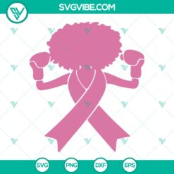 Awareness, SVG Files, Afro Girl Breast Cancer Awareness SVG Download, Pink 22