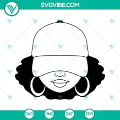 Black History Month, SVG Files, Afro Girl Cap Low SVG File, Juneteenth Girl SVG 23