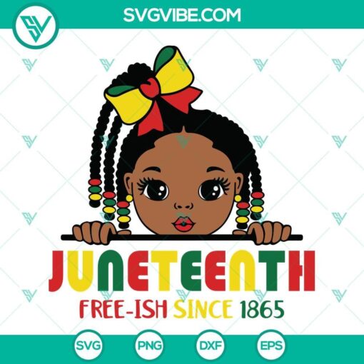 afro girl juneteenth free ish since 1865 svg juneteenth svg black girl juneteenth svg png dxf eps 10 mockup