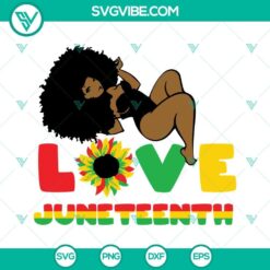 Afro Girl Love Juneteenth SVG Image, Afro Woman Celebrate Juneteenth 6
