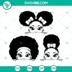 Black History Month, SVG Files, Afro Girl SVG File Bundle, Peekaboo Girl SVG 2