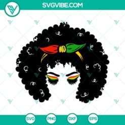 Juneteenth, SVG Files, Afro Woman Juneteenth SVG Download, African Bandana SVG 2