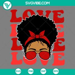 SVG Files, Valentine's Day, Afro Woman Love SVG Image, Afro Woman Valentine SVG 15