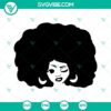 Afro Woman SVG bundle with curly hair, Black Queen and African motifs for digital design projects.